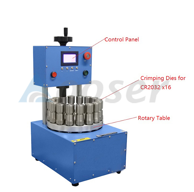 Pressure Controlled Coin Cell Crimping Machine With High-throughput