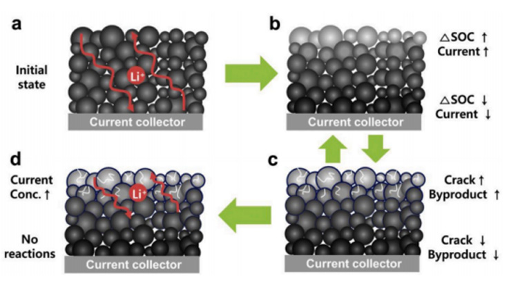 a mechanism model of thick electrode attenuation of batteries
